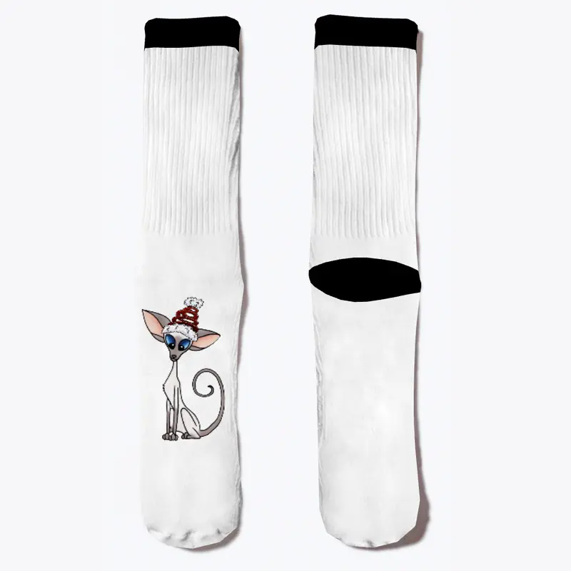 Siamese Cat Christmas Socks