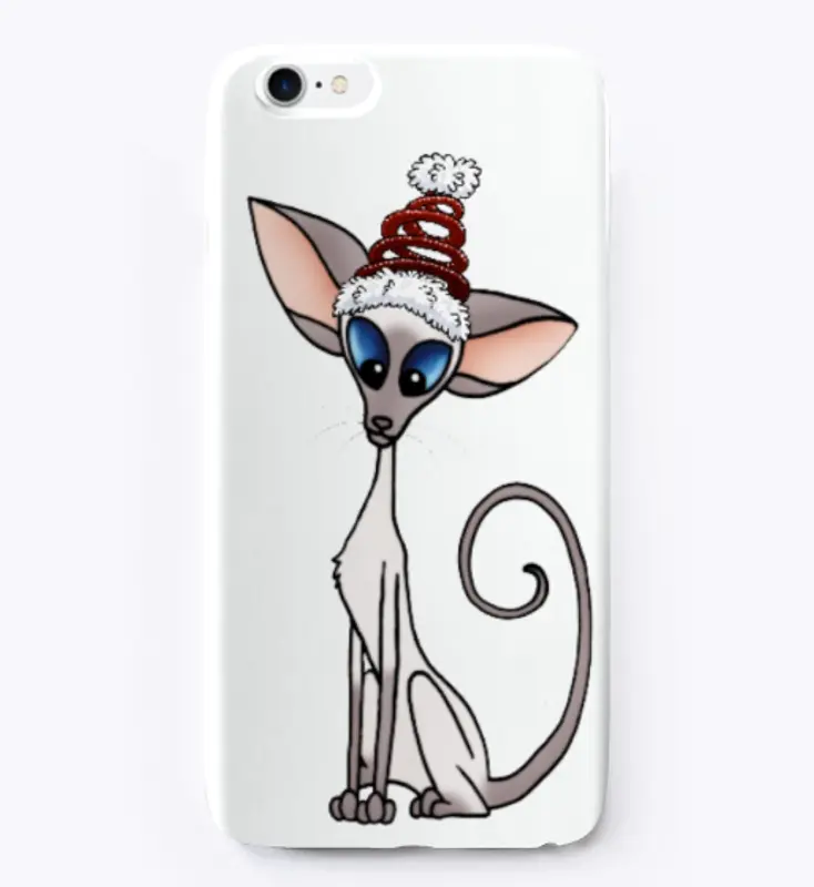 Christmas  Siamese cat phone case